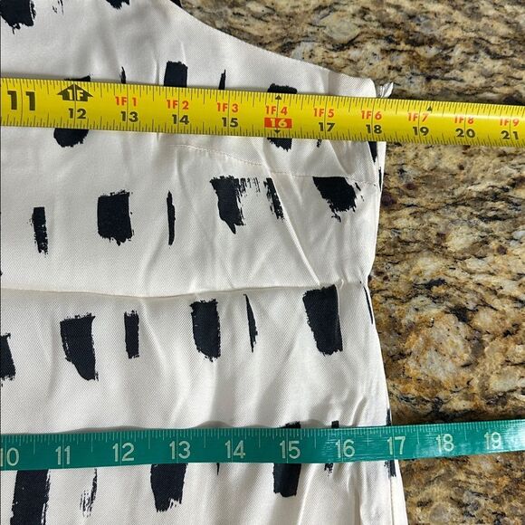 Paz Torraz Black And White Party Cocktail Sleeveless Fringe Midi Dress Size M - Picture 7 of 9